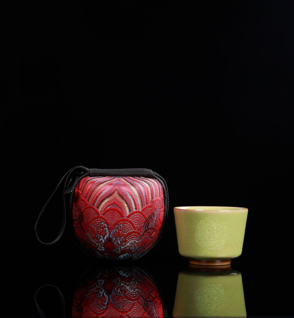 Elegant Handcrafted Celadon Ice-Crack Kung Fu Tea Cup - Image 3